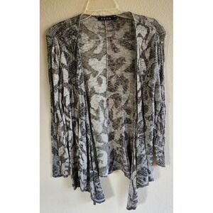 ZOZO Women's open Front Cardigan L Linen/viscose Blend Long Sleeve Earthtones